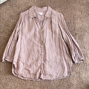 Sigrid Olsen Brown Linen Shirt